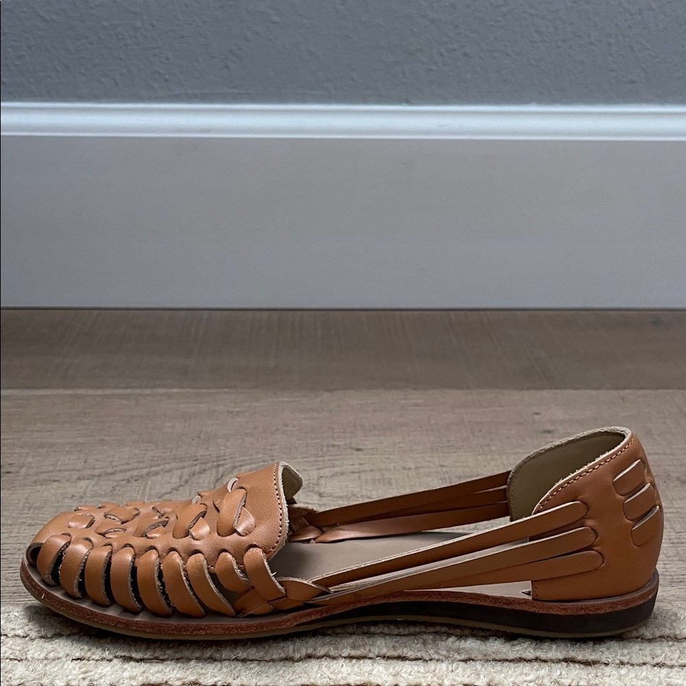 Nisolo Tan Woven Leather Huarache Flats - Picture 15 of 15